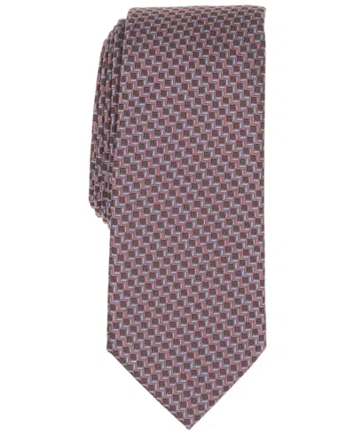 Alfani Men's Nemi Geo-pattern Tie, Exclusively At Macy's In Brown