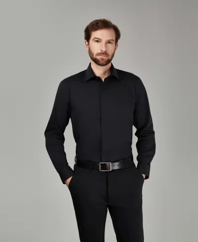 Alfani Men's No Iron Formal Solid Dress Shirt, Macy's Exclusive In Blue