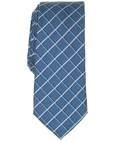 Alfani Men's North Grid Tie, Macy's Exclusive In Cobalt