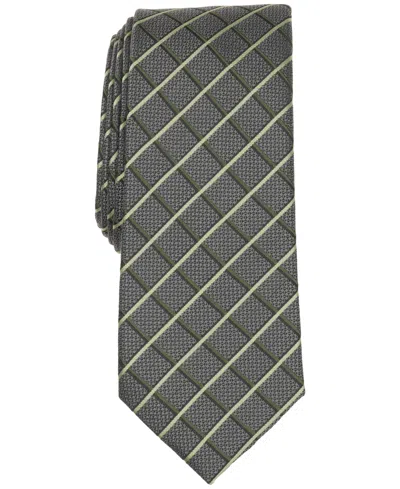 Alfani Men's North Grid Tie, Macy's Exclusive In Hunter