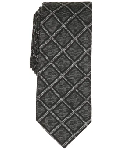 Alfani Men's Oakmont Grid Slim Tie, Macy's Exclusive In Brown