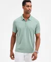 Alfani Men's Ottoman Short Sleeve Textured Quarter-zip Polo Shirt, Exclusively At Macy's In Green