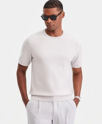 Alfani Men's Oversized Pique Knit Short-sleeve Sweater, Macy's Exclusive In White