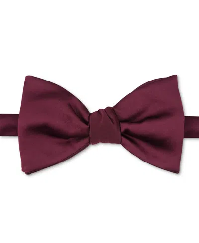 Alfani Men's Oversized Satin Solid Bow Tie, Created For Macy's In Brown