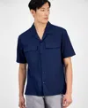 Alfani Men's Owen Pocket Shirt, Exclusively At Macy's In Blue