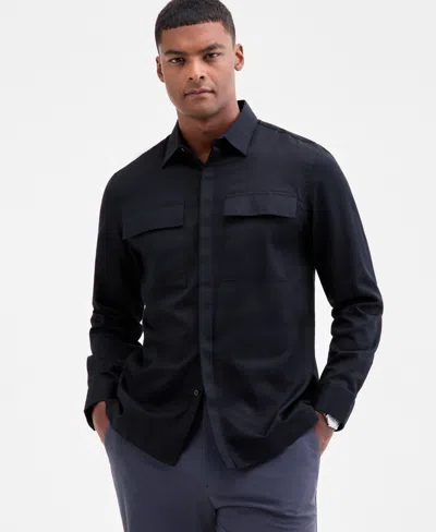 Alfani Men's Owen Regular-fit Button-down Shirt, Exclusively At Macy's In Black