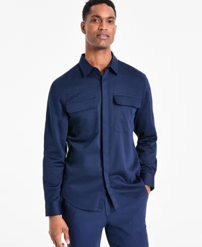 Alfani Men's Owen Regular-fit Button-down Shirt, Exclusively At Macy's In Neo Navy