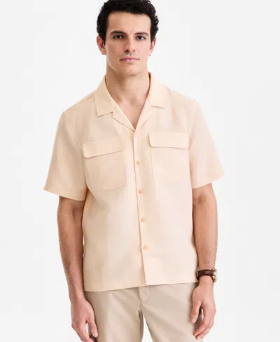 Alfani Men's Owen Short-sleeve Button-up Shirt, Macy's Exclusive In Neutral