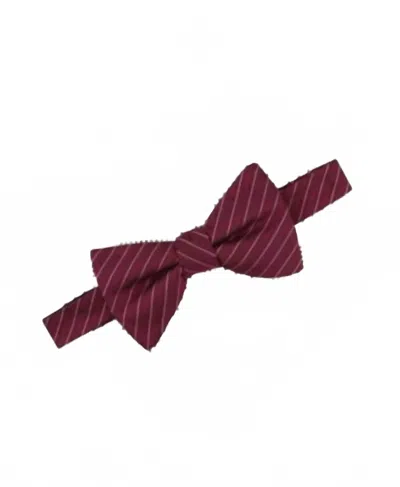 Alfani Men's Ozark Stripe Bow Tie In Burgundy In Red