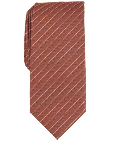 Alfani Men's Ozark Stripe Tie, Created For Macy's In Cognac