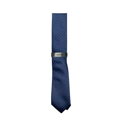 Alfani Men's Ozark Stripe Tie In Denim Blue