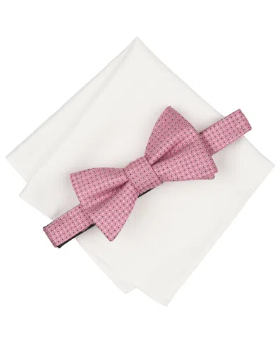 Alfani Men's Pre-tied Bow Tie And Pocket Square, 2-piece Set, Macy's Exclusive In Pink