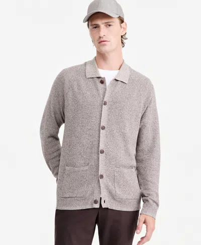 Alfani Men's Pretwist Button-down Raglan Cardigan, Macy's Exclusive In Cocoa Bean