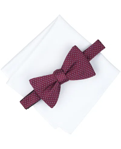 Alfani Men's Printed Bow Tie And Pocket Square Set, Created For Macy's In Brown