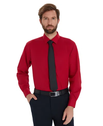Alfani Men's Promo Solid Regular-fit Spread Collar Dress Shirt, Macy's Exclusive In Red