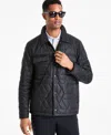 Alfani Men's Quilted Shirt Jacket, Exclusively At Macy's In Deep Black