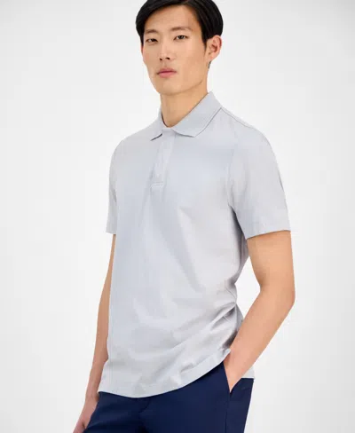 Alfani Men's Regular-fit Mercerized Polo Shirt, Created For Macy's In Gray