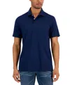 Alfani Men's Regular-fit Mercerized Polo Shirt, Created For Macy's In Neo Navy