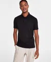 Alfani Men's Stretch Textured Stripe Jacquard Polo Shirt, Created For Macy's In White