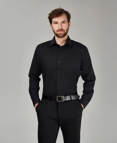 Alfani Men's Regular Fit Solid Dress Shirt, Macy's Exclusive In Black