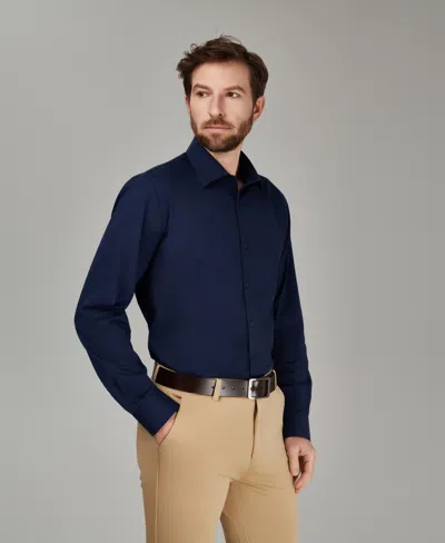 Alfani Men's Regular Fit Solid Dress Shirt, Macy's Exclusive In Blue
