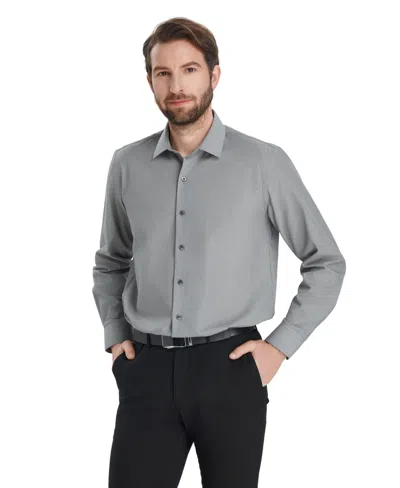 Alfani Men's Regular-fit Solid Dress Shirt, Macy's Exclusive In Gray