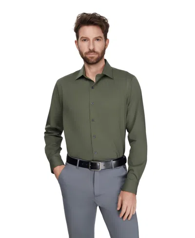 Alfani Men's Regular Fit Solid Dress Shirt, Macy's Exclusive In Green