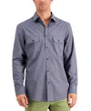 Alfani Men's Regular-fit Solid Shirt, Created For Macy's In Gray