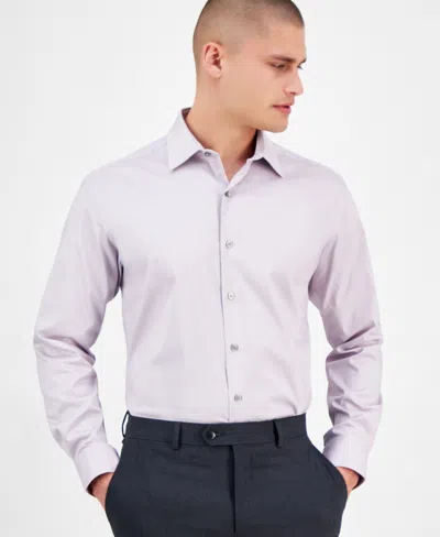 Alfani Men's Regular-fit Temperature Regulating Solid Dress Shirt, Created For Macy's In Shale Gray