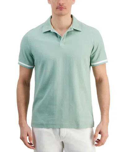 Alfani Men's Regular-fit Tipped Polo Shirt, Created For Macy's In Green Pond