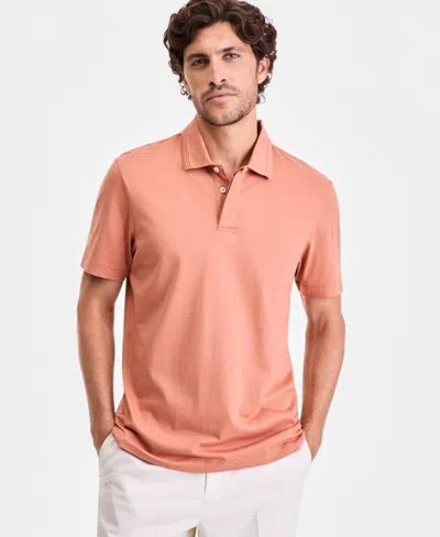 Alfani Men's Regular-fit Mercerized Polo Shirt, Created For Macy's In Pink