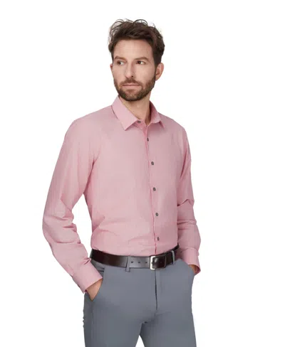 Alfani Men's Regular-fit Solid Dress Shirt, Macy's Exclusive In Burgundy