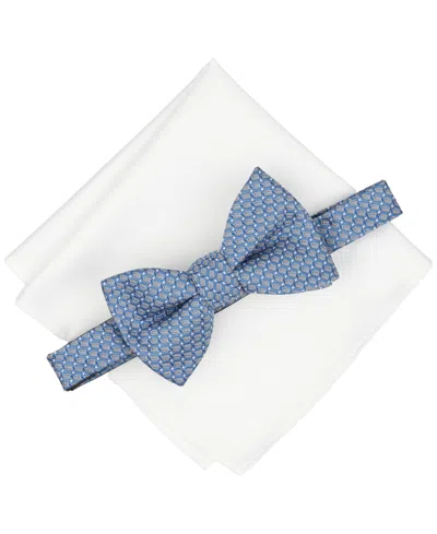 Alfani Men's Renato Geometric Bow Tie & Pocket Square, 2-piece Set, Macy's Exclusive In Blue