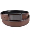 Alfani Men's Reversible Cut-out Plaque Belt, Created For Macy's In Brown