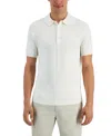Alfani Men's Ribbed Raglan Sweater-knit Polo Shirt, Created For Macy's In Vanilla Ice