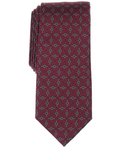Alfani Men's Salton Geo-pattern Tie, Exclusively At Macy's In Red