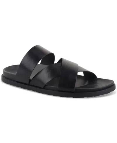 Alfani Men's Santiago Slip-on Strap Sandals, Created For Macy's In Black