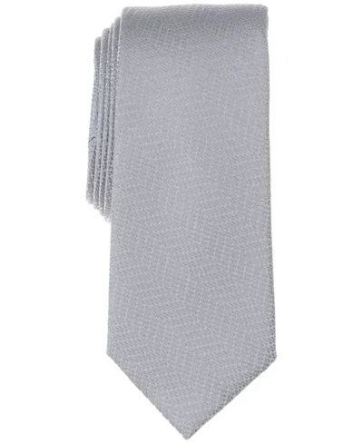 Alfani Men's Sevier Herringbone Tie, Exclusively At Macy's In Silver
