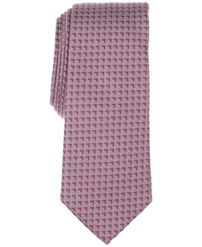Alfani Men's Shiel Mini-pattern Tie, Exclusively At Macy's In Pink