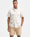 Alfani Men's Short Sleeve Layered Botanical Shirt, Macy's Exclusive In Multi