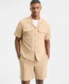 Alfani Mens Brushed Owen Shorts Short Sleeve Shirt Macys Exclusive In Neutral