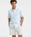 Alfani Men's Short-sleeve Rugged Texture Shirt, Macy's Exclusive In Blue