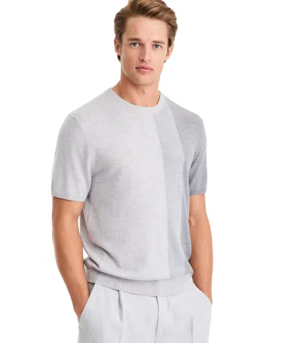Alfani Men's Short-sleeve Colorblock Crewneck Sweater, Macy's Exclusive In Lt Smoke H