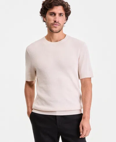 Alfani Men's Short-sleeve Crewneck Sweater, Macy's Exclusive In Metallic