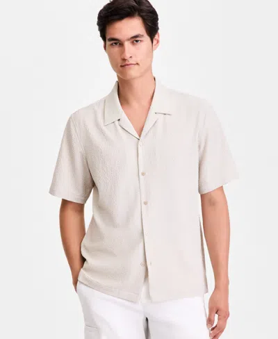 Alfani Men's Short-sleeve Paperweight Solid Shirt, Macy's Exclusive In Multi