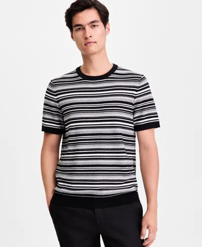 Alfani Men's Short-sleeve Stripe Crewneck Sweater Tee, Macy's Exclusive In Animal Print