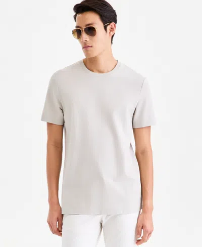 Alfani Men's Short-sleeve Textured Mercerized T-shirt, Macy's Exclusive In Gray