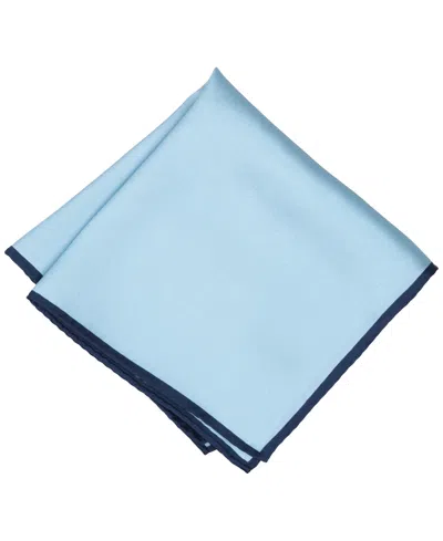 Alfani Men's Silk Solid Rolled Border Pocket Square, Macy's Exclusive In Blue