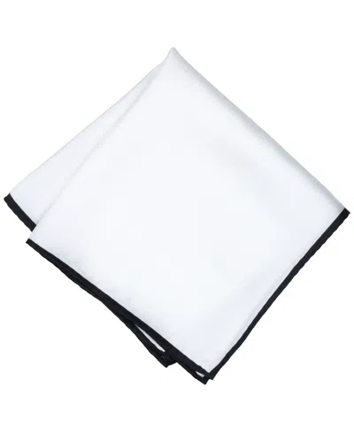 Alfani Men's Silk Solid Rolled Border Pocket Square, Macy's Exclusive In White