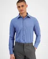 Alfani Men's Slim Fit 4-way Stretch Dress Shirt, Created For Macy's In Blue